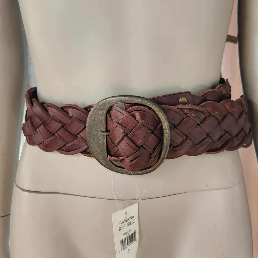 Vintage 90’s Y2K Banana Republic braided belt women’s Small Turkish Leather